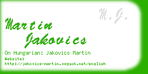 martin jakovics business card